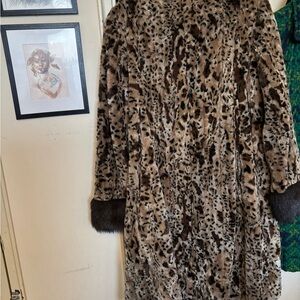Leopard Print Faux Fur Coat